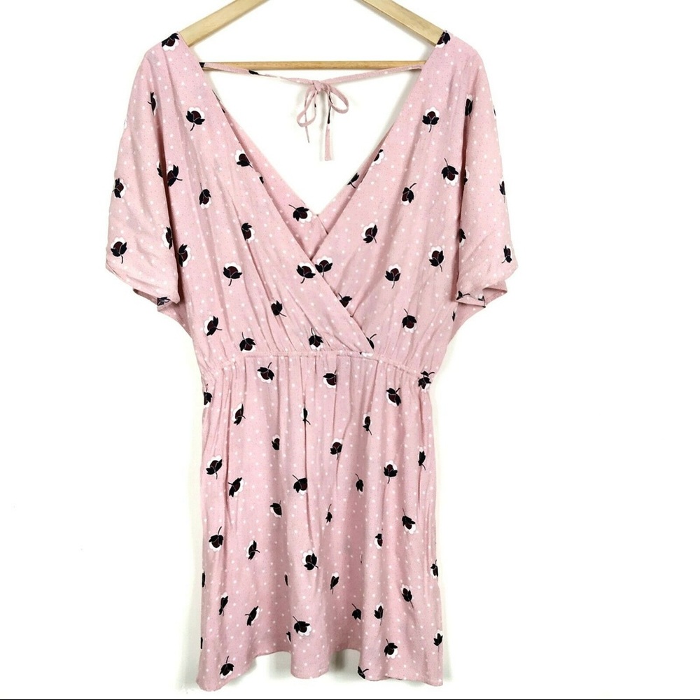Paris Atelier pink floral summer mini dress